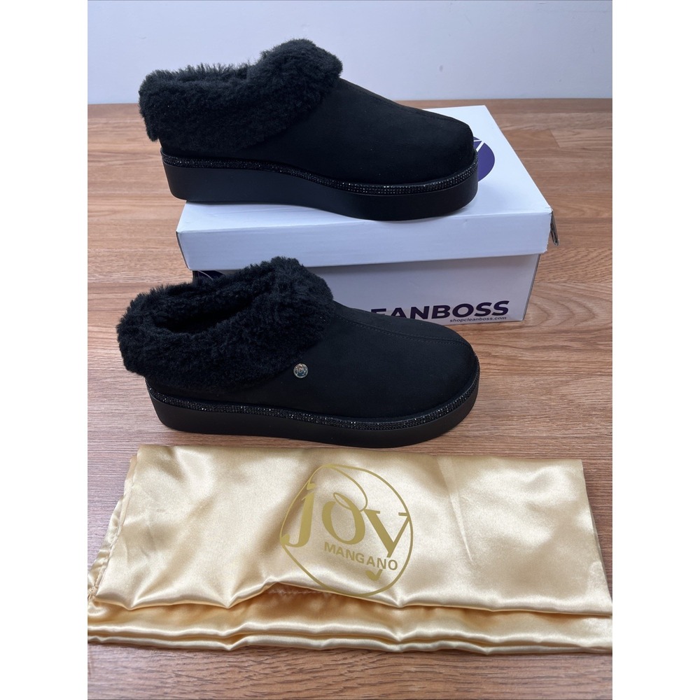 Clean‎ Boss Joy Glamorous Cozy Slippers w/ Orthotic Insoles Black 7 NEW